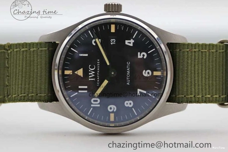 MIROTIME 0126 FastDry Mark XVIII “TRIBUTE TO MARK XI” IW327007 M+F 1:1 Best Edition Black Dial on Green Nylon Strap A 7050